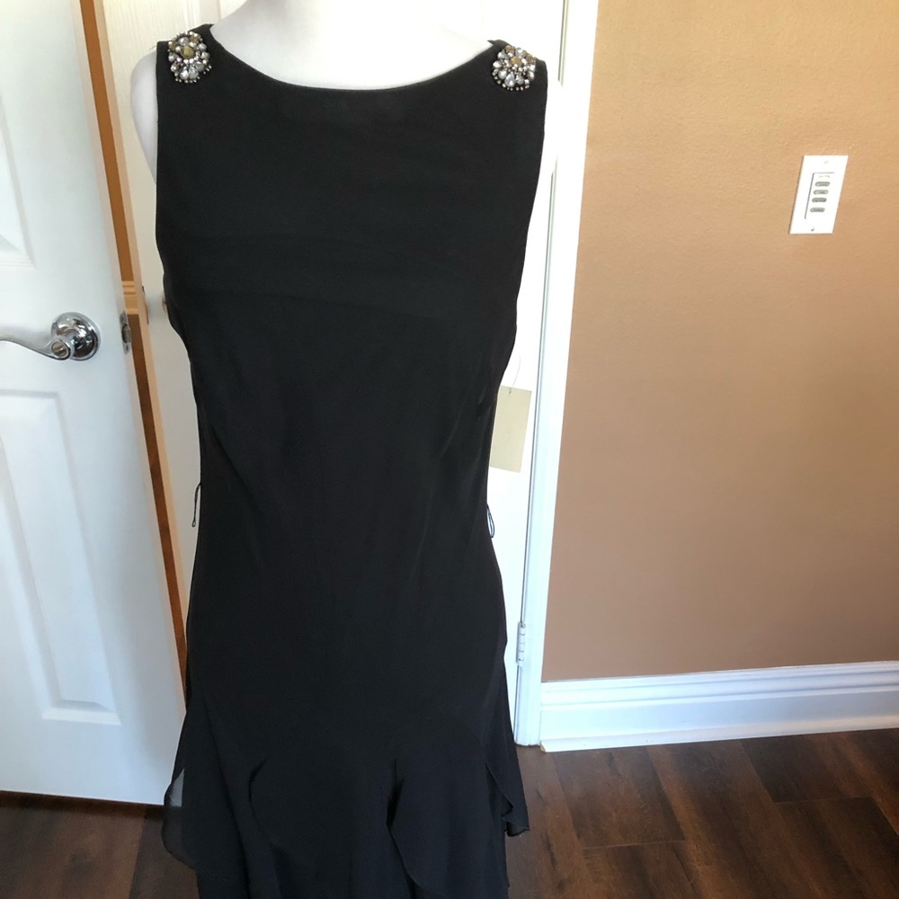 NWT. Bejeweled party black dress with Rhinestones.